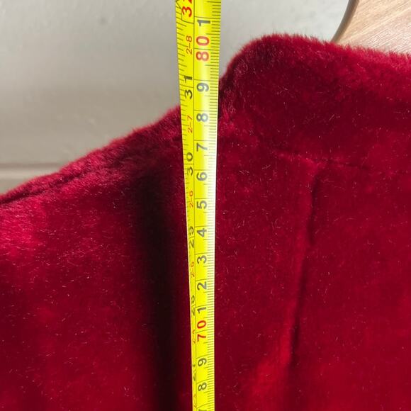 Vintage Sasson Borgazia Plush Faux Fur Coat Burgundy *Dimensions in Picture* - Picture 3 of 6